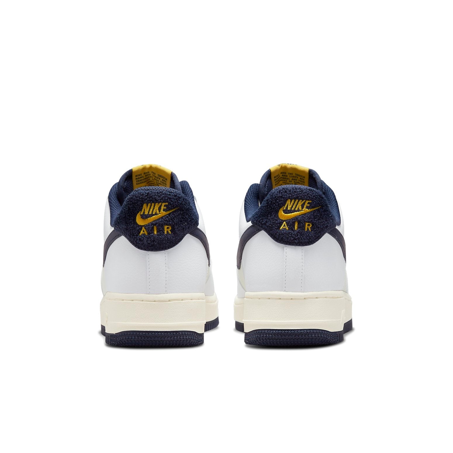Nike Air Force 1 '07 LV8 'Varsity Jacket - Michigan - Back view highlighting the quality fabric and cut.