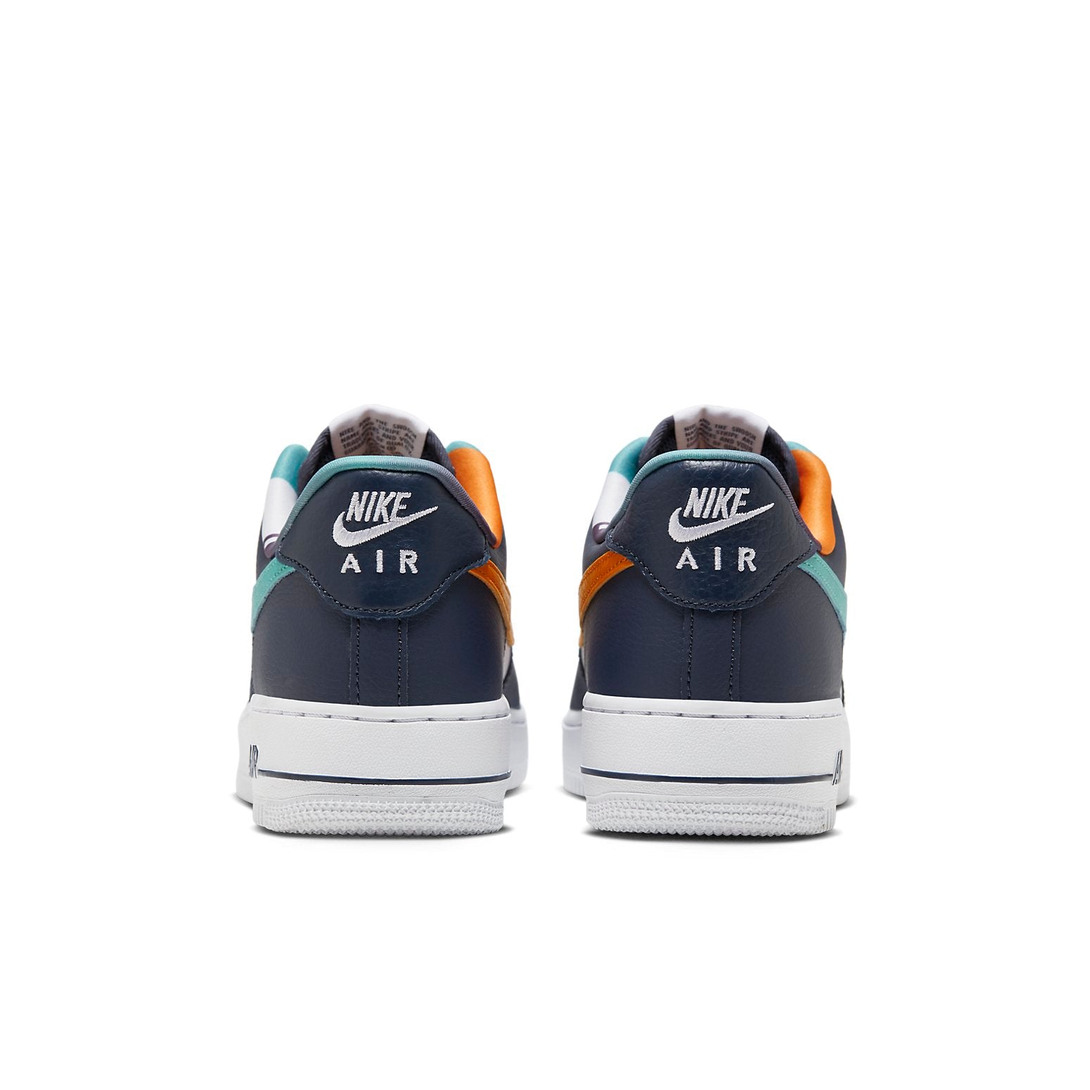 Top view of the Air Force 1 '07 LV8 EMB 'Thunder Blue Washed Teal' featuring classic Nike logo.