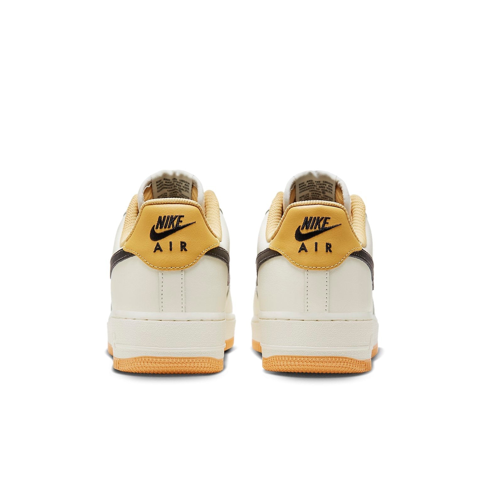 Lifestyle shot of the Air Force 1 '07 LV8 'Sail Tan Black' sneaker worn with casual attire for everyday style.