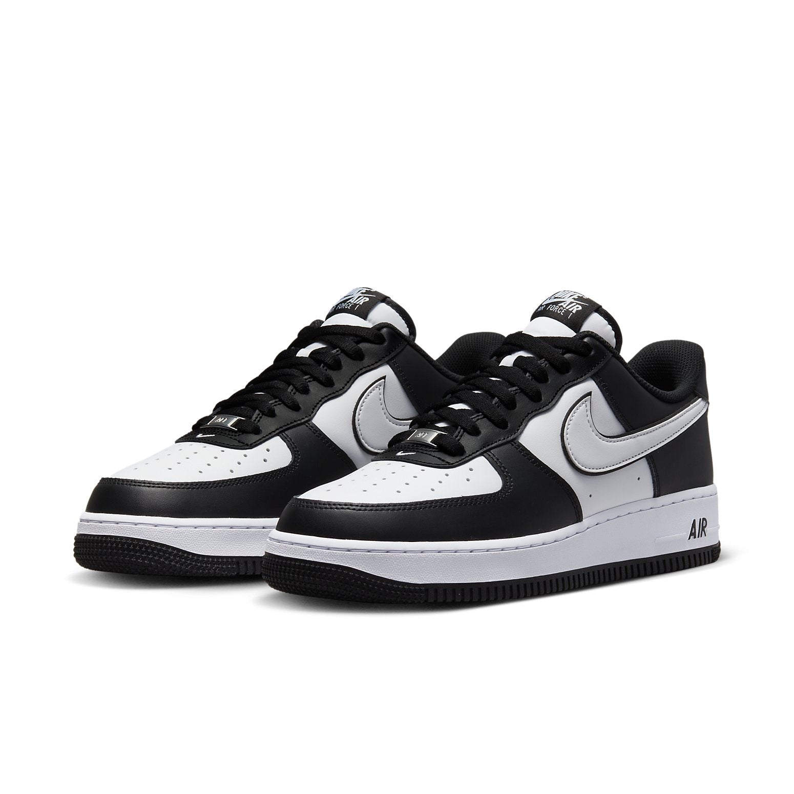 Nike Air Force 1 '07 'Panda' sneaker featuring a stylish white leather upper with black accents and panda graphic on the heel.