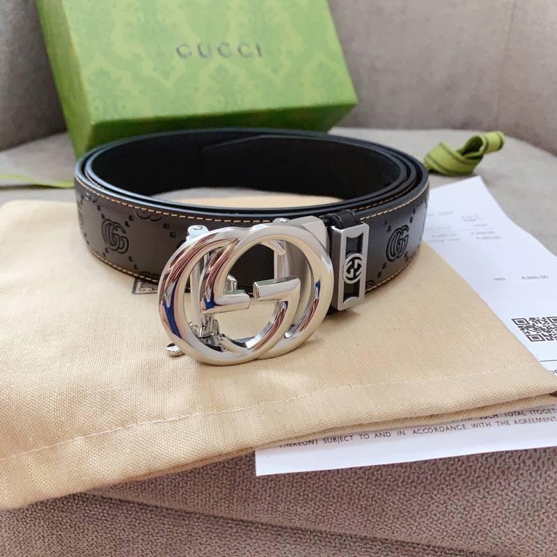 GUCCI Embellished coated-canvas and leather belt 'Black' - Banlieue91