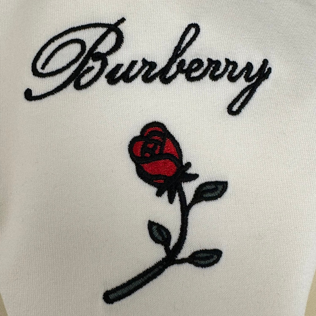 Burberry T-Shirt With Rose Without Collar 'White' - Banlieue91