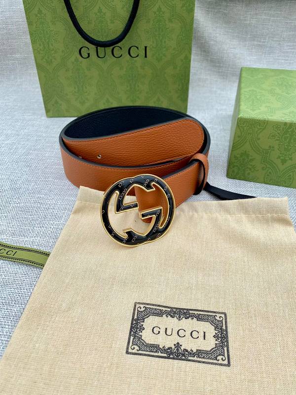 GUCCI Embellished coated-canvas and leather belt 'Brown' - Banlieue91