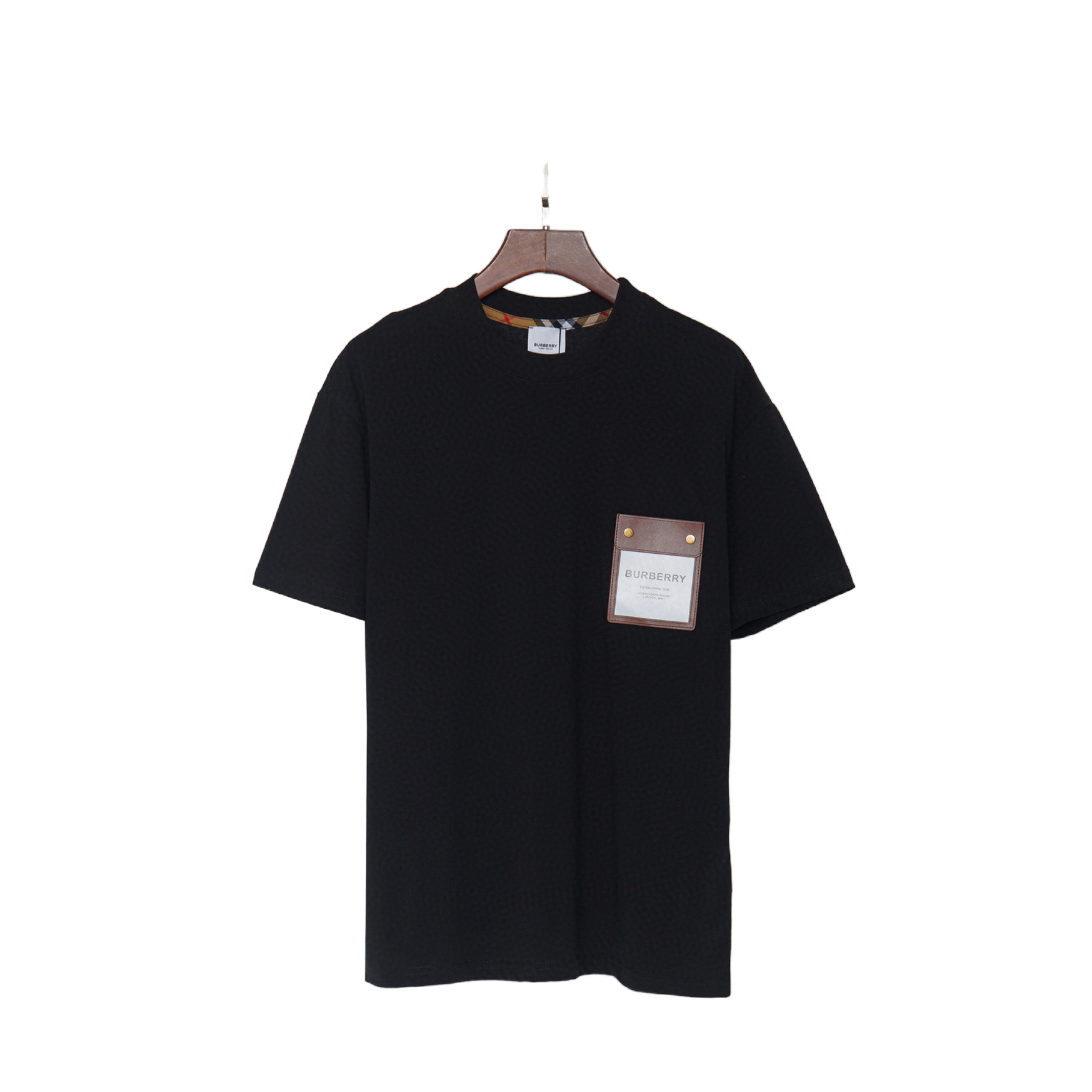 Burberry T-Shirt Without Collar 'Black & Beige' - Banlieue91