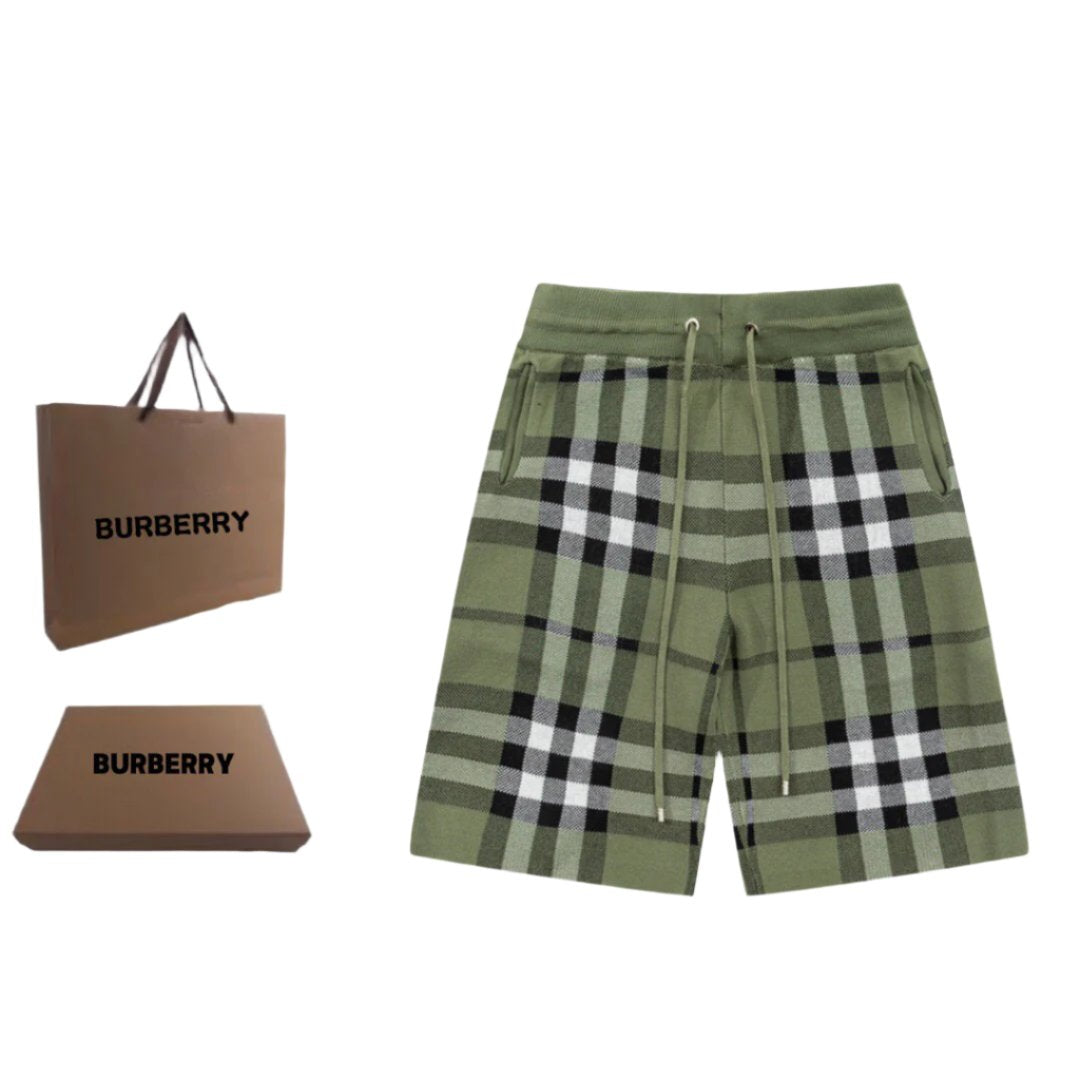 Burberry Men's Striped Cotton Knit Basketball Shorts 'Green'