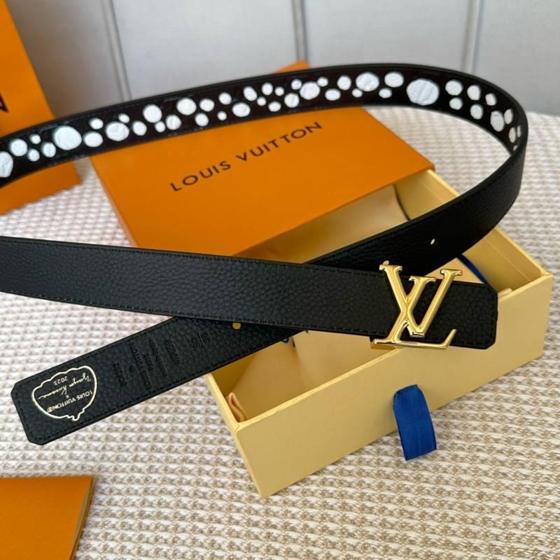 Louis Vuitton x Yayoi Kusama LV Initiales Reversible Infinity Dots Belt Black/White - Banlieue91