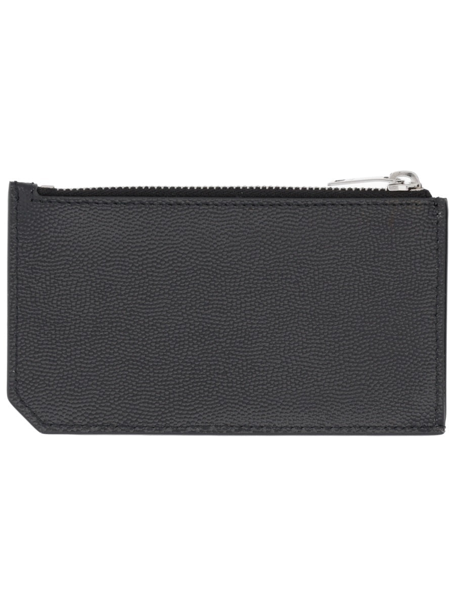 SAINT LAURENT Men's Mini Zip Card Holder - Banlieue91 -
