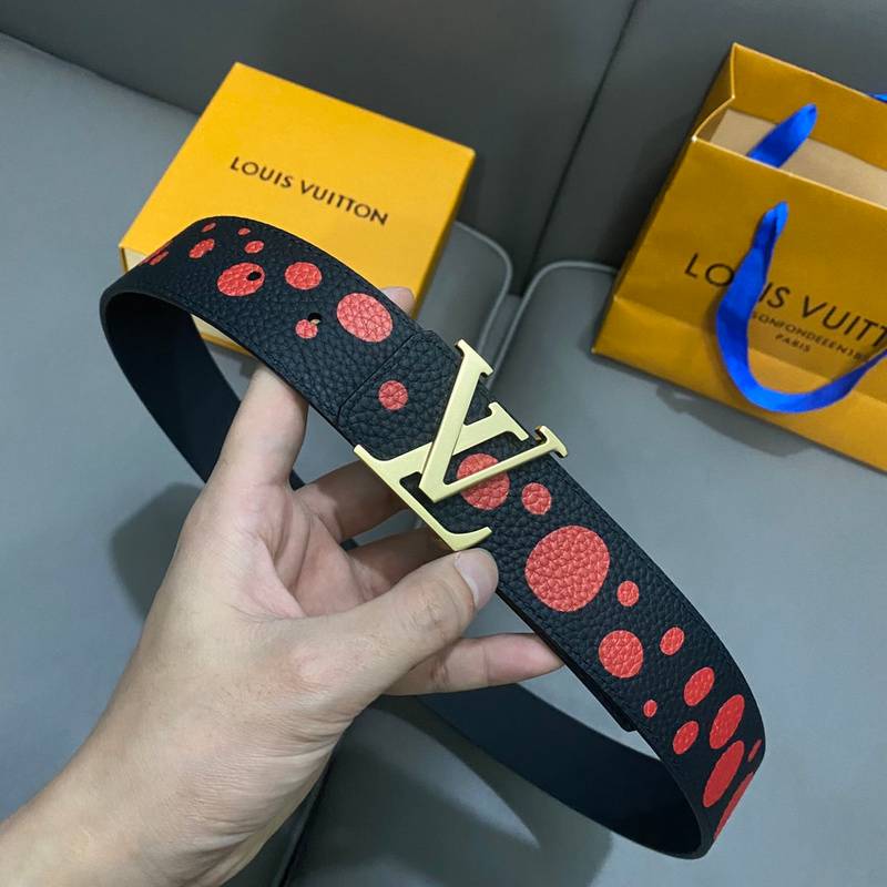 Louis Vuitton x Yayoi Kusama LV Initiales Reversible Infinity Dots Belt Black/Red - Banlieue91