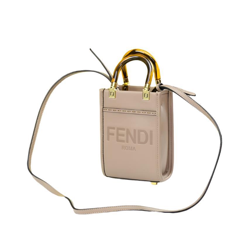 Fendi Vitello King Plexiglass Logo Embossed Mini Fendi Sunshine Shopper Tote - Banlieue91