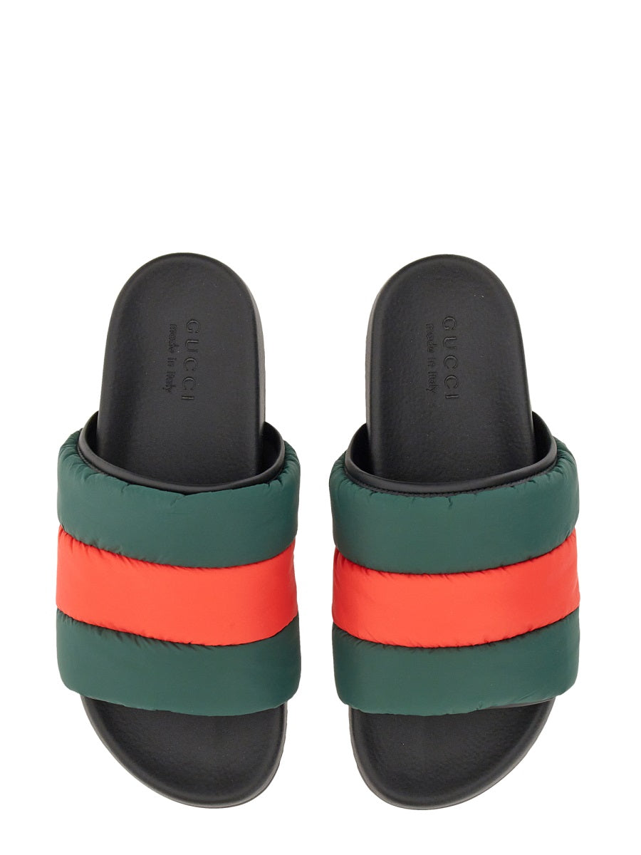 GUCCI Slider Sandal with Web Ribbon - 3 cm Sole Height - Banlieue91 -