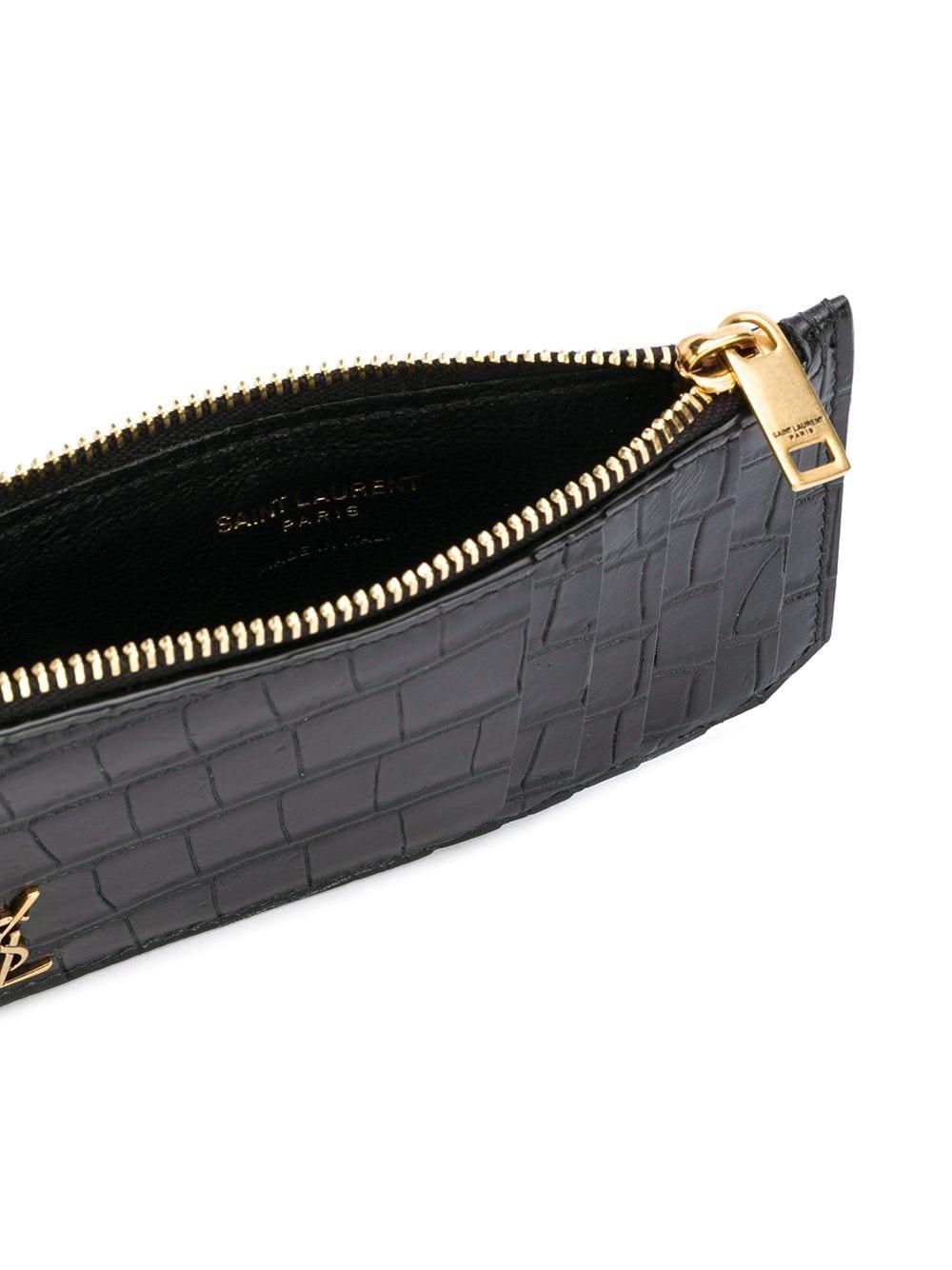 SAINT LAURENT Mini Logo Plaque Cardholder - Banlieue91 -