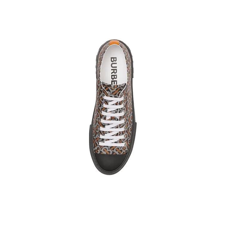 Burberry Monogram Pattern Low Top Black Orange Canvas - Banlieue91 -