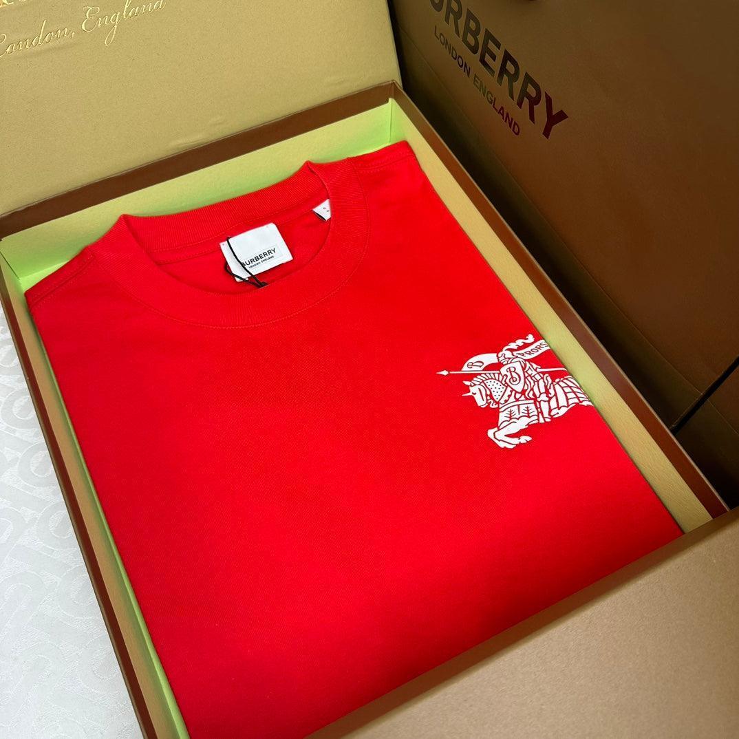 Burberry Red T-Shirt Without Collar - Banlieue91