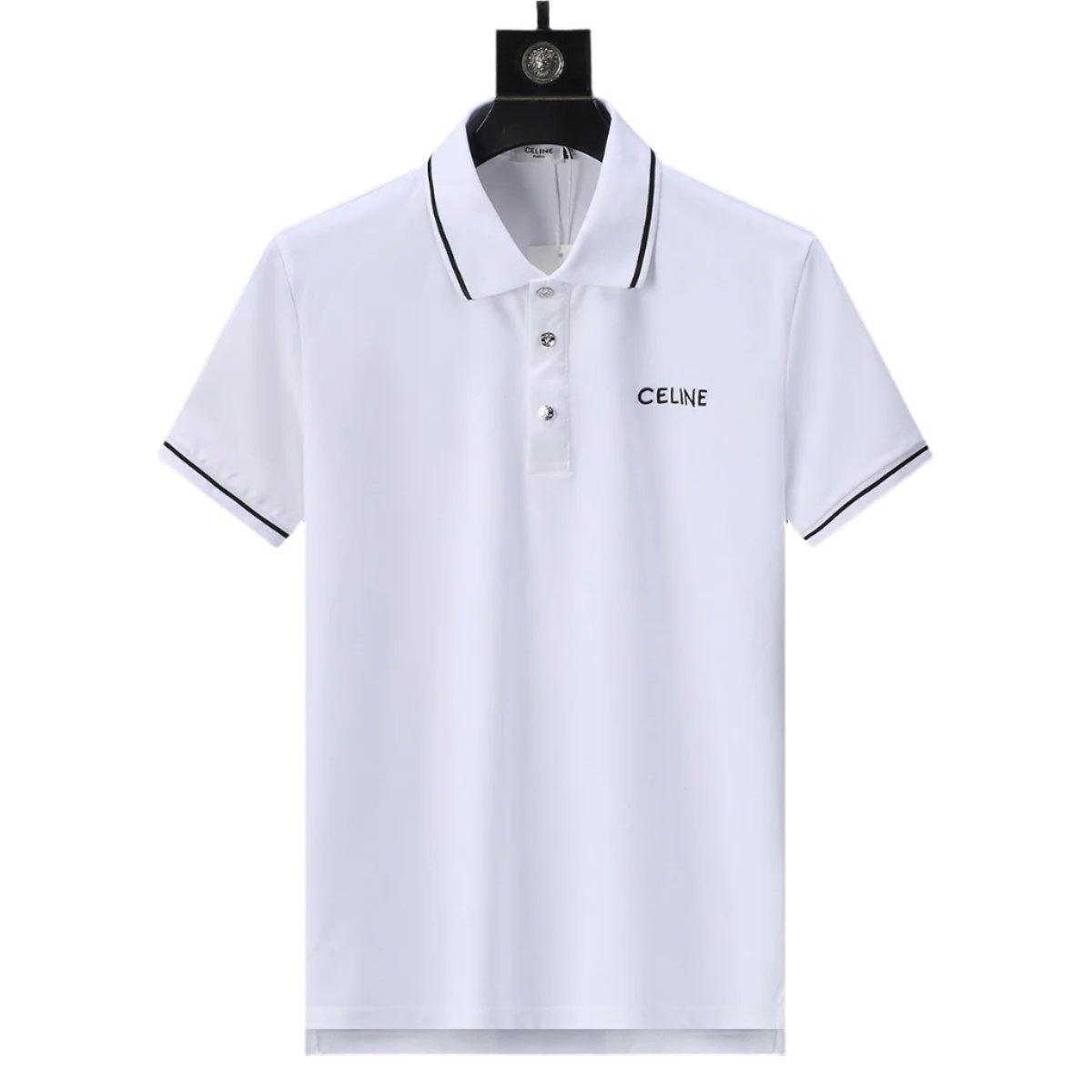 Celine White T-Shirt With Collar - Banlieue91