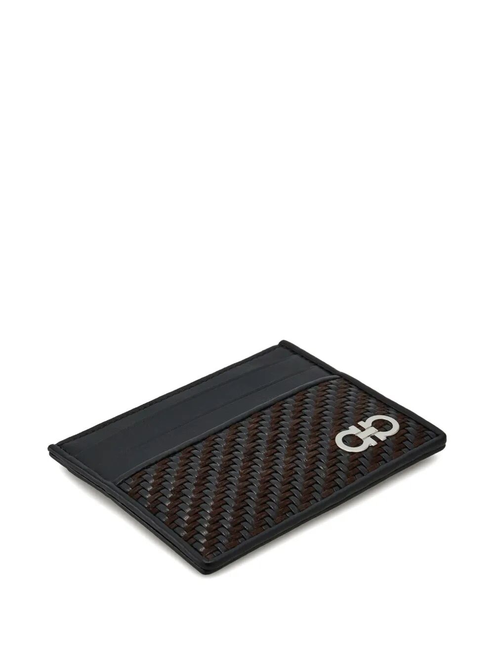 Ferragamo Elegant Gancini Hook Woven Mini Card Holder - Banlieue91 -