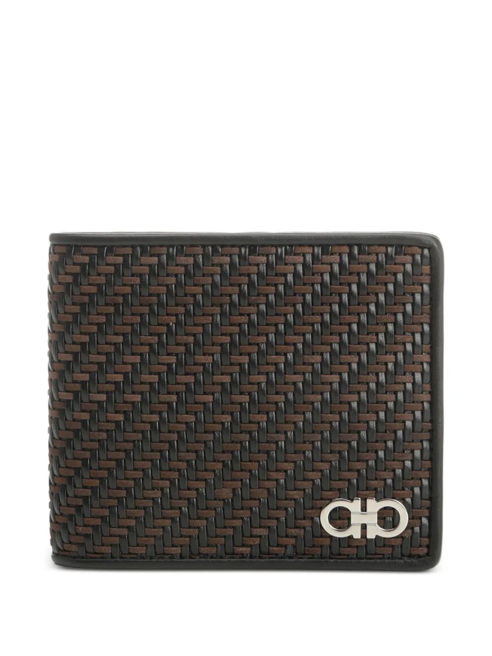 Ferragamo Two-Tone Woven Leather Bi-Fold Wallet - Mini Size - Banlieue91 -