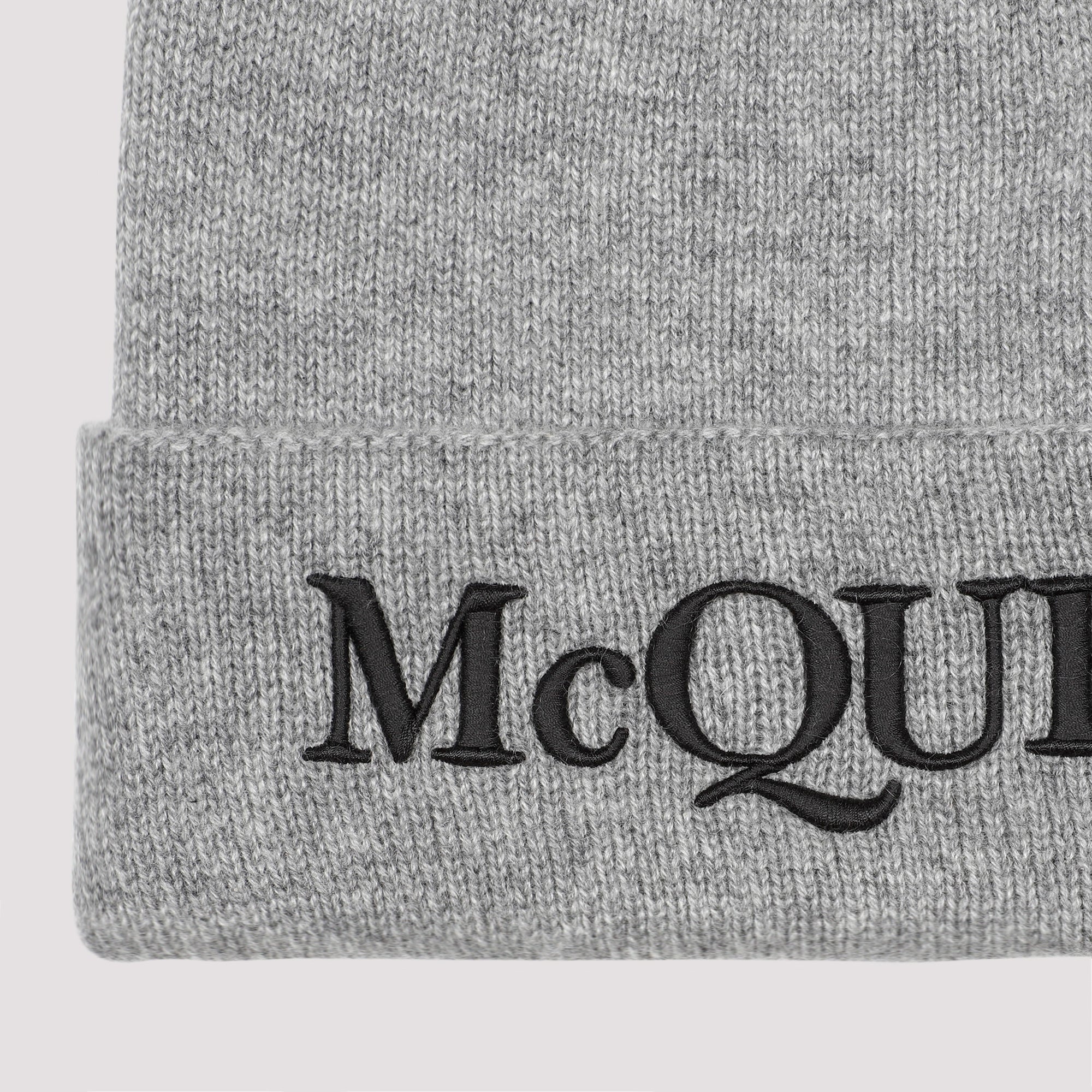 ALEXANDER MCQUEEN Cashmere Beanie Hat for Men - Banlieue91 -