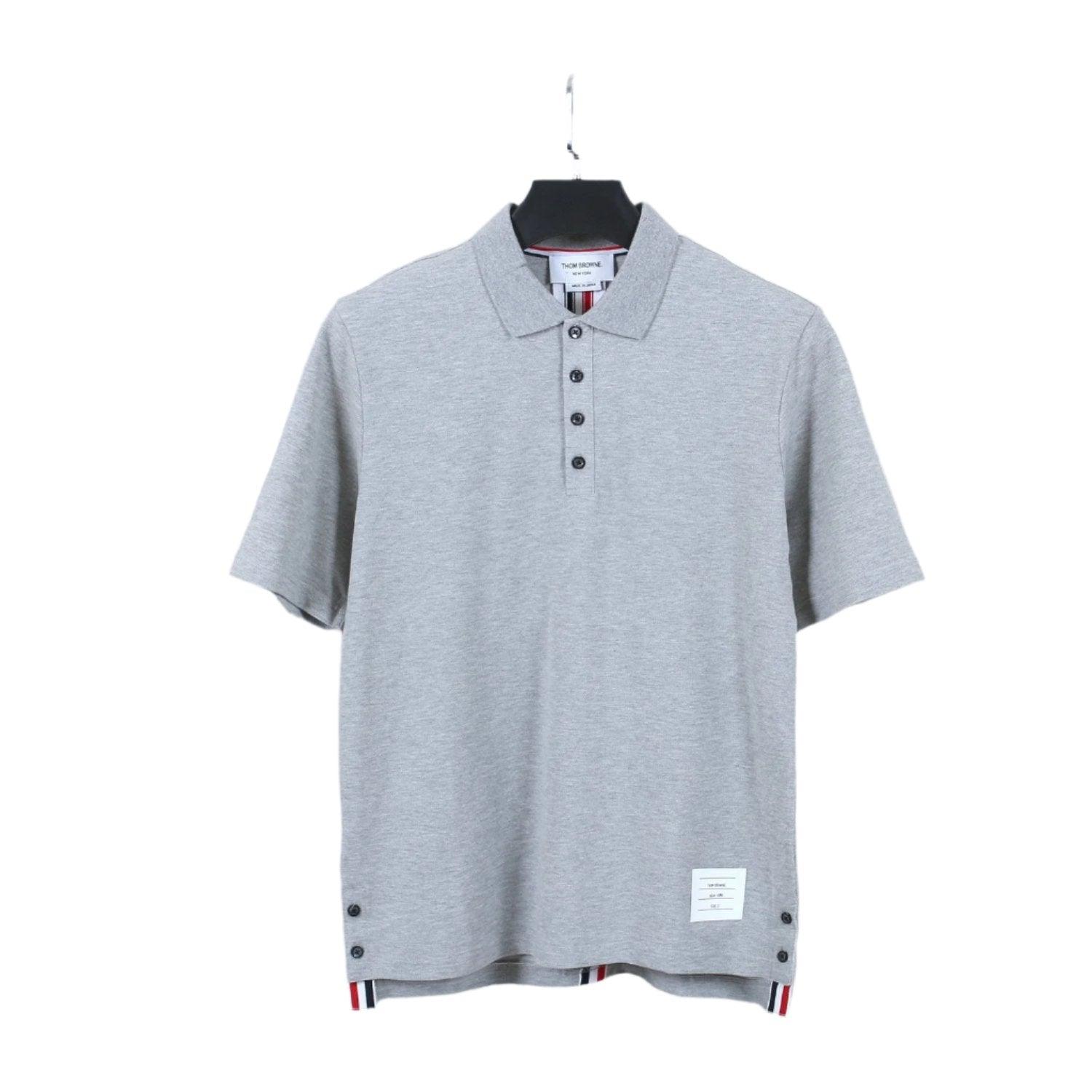 Thom Browne Grey T-Shirt with Collar - Banlieue91