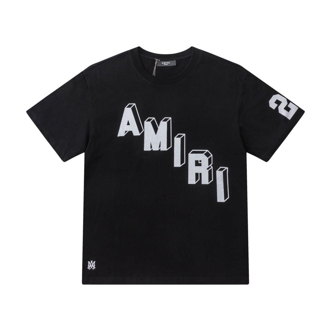 Amiri 22 Black T-Shirt Without Collar - Banlieue91