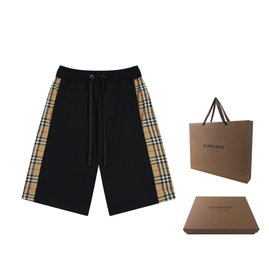 Burberry Men's Striped Cotton Knit Basketball Shorts 'Black/Beige'