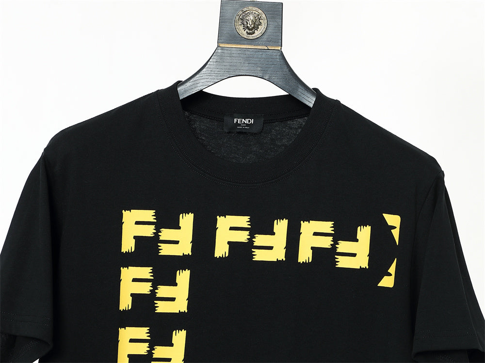 Fendi T-Shirt without Collar 'Black-Yellow' - Banlieue91