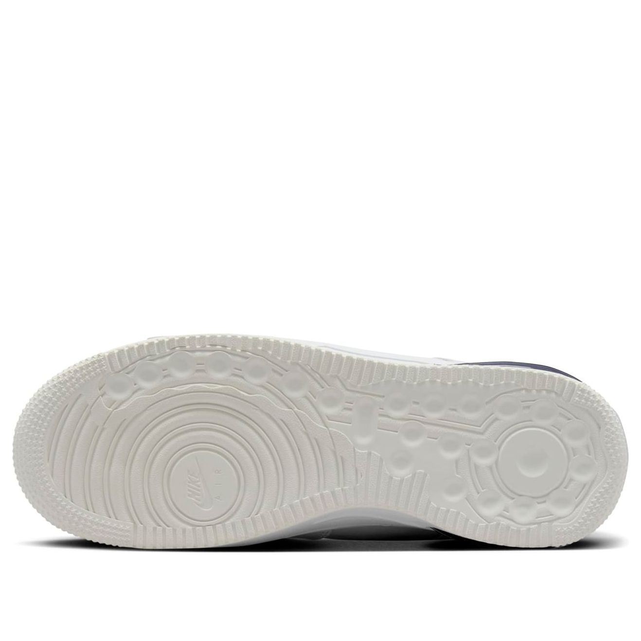 Side view of the Nike Air Force 1 Low Evo 'White Midnight Navy' sneakers emphasizing their sleek design and iconic silhouette.