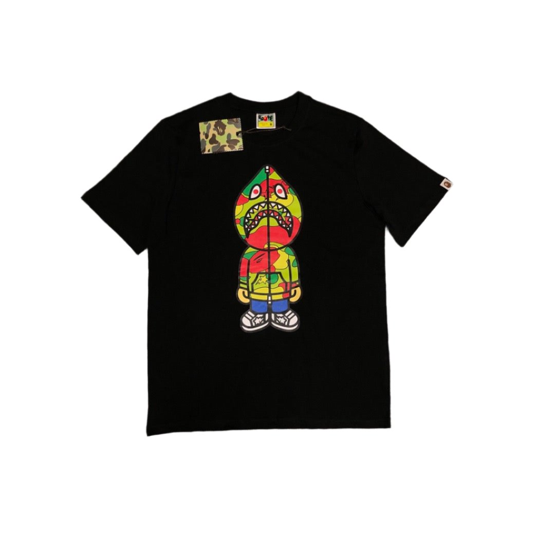 Bathing Ape Black T-Shirt without Collar - Banlieue91