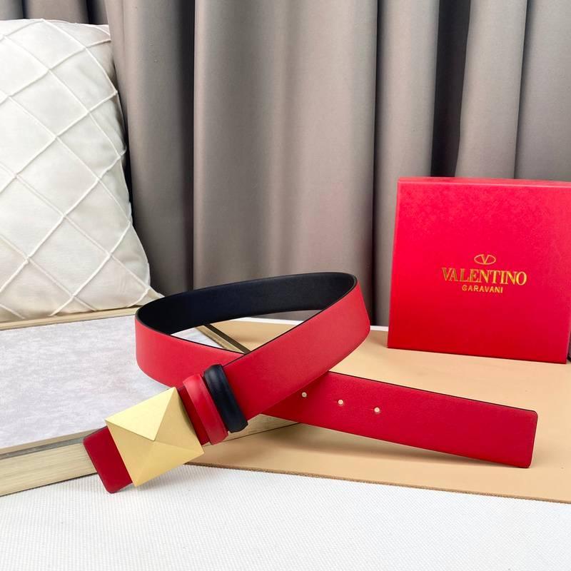 Valentino Garavani One Stud Belt 'Red/Black' - Banlieue91