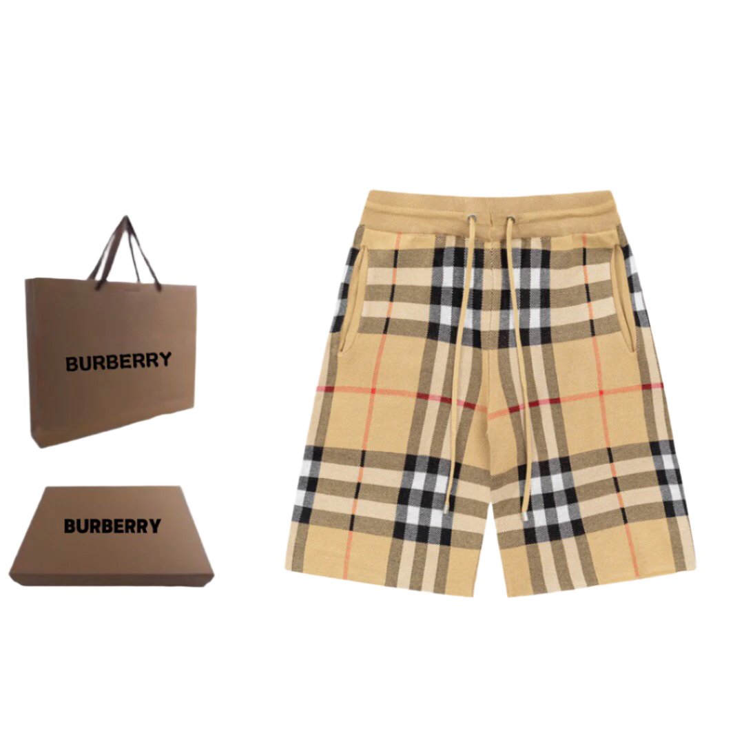 Burberry Men's Striped Cotton Knit Basketball Shorts 'Beige'