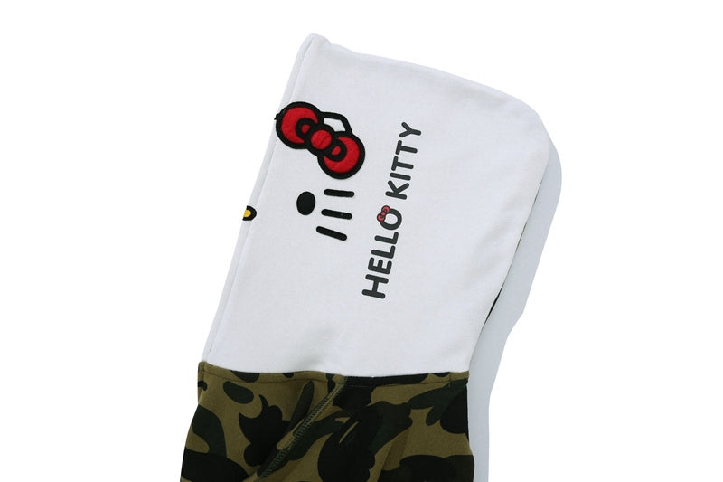 BAPE Sanrio Milo Hello Kitty Split Face 1st Camo Full Zip Hoodie A Bathing Ape Green - Banlieue91