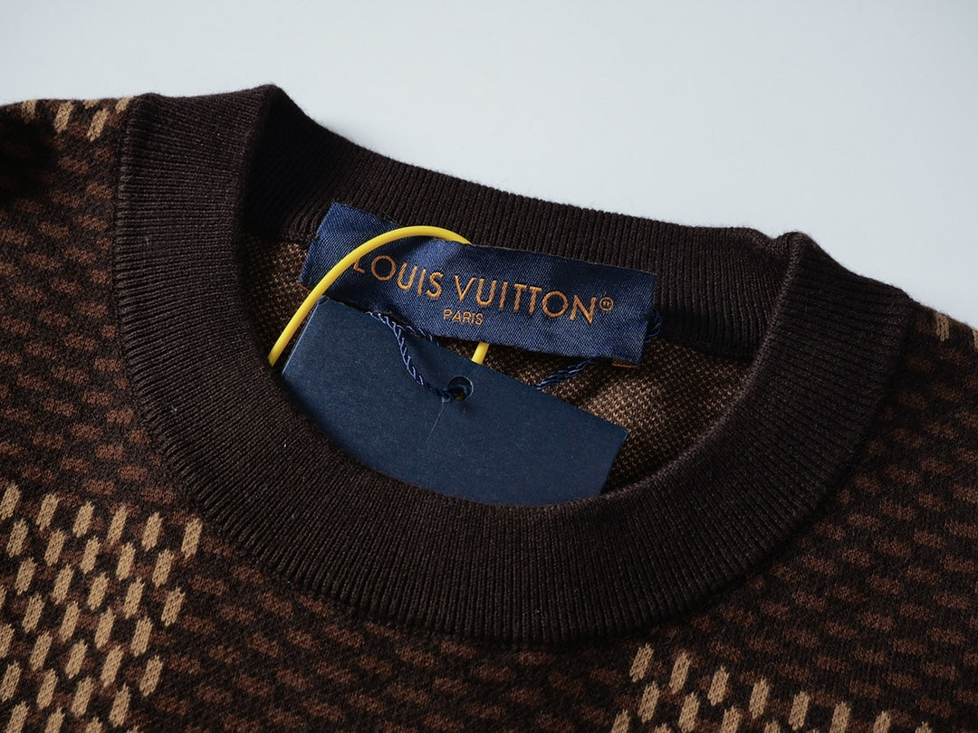 Louis Vuitton Damier T-Shirt Without Collar 'Brown' - Banlieue91