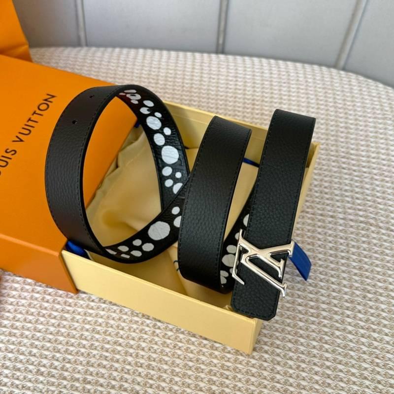 Louis Vuitton x Yayoi Kusama LV Initiales Reversible Infinity Dots Belt Black/White - Banlieue91