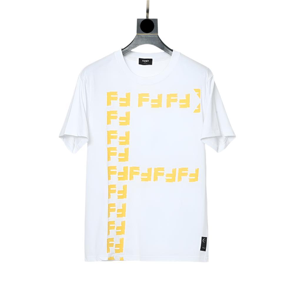 Fendi T-Shirt without Collar 'White-Yellow' - Banlieue91