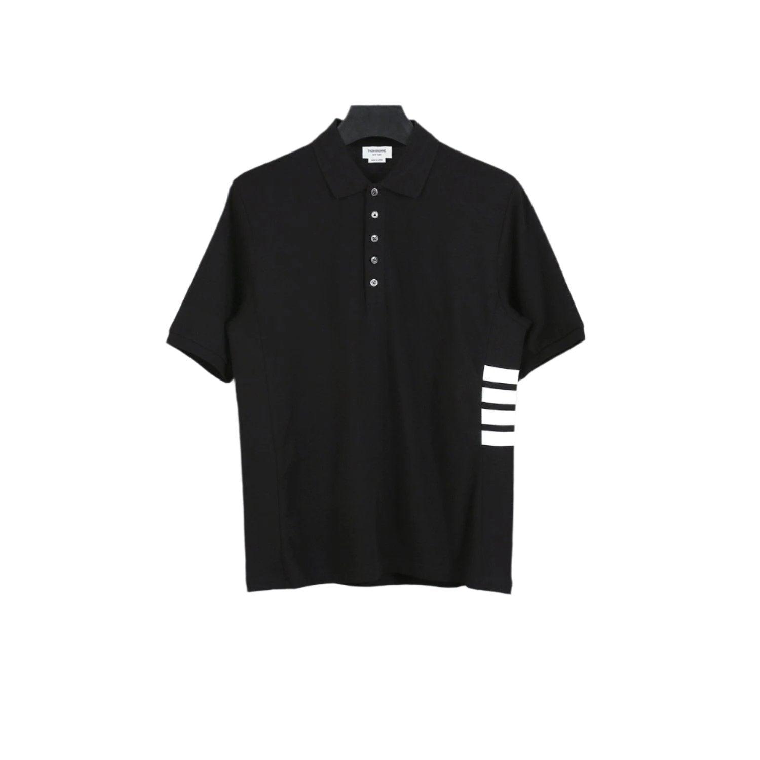 Thom Browne Black T-Shirt with Collar - Banlieue91