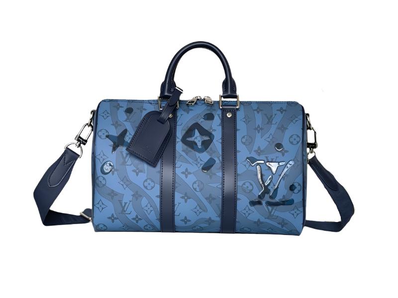 Louis Vuitton Speedy Bandoulière 35 Blue Canvas Women's Handbag - Banlieue91