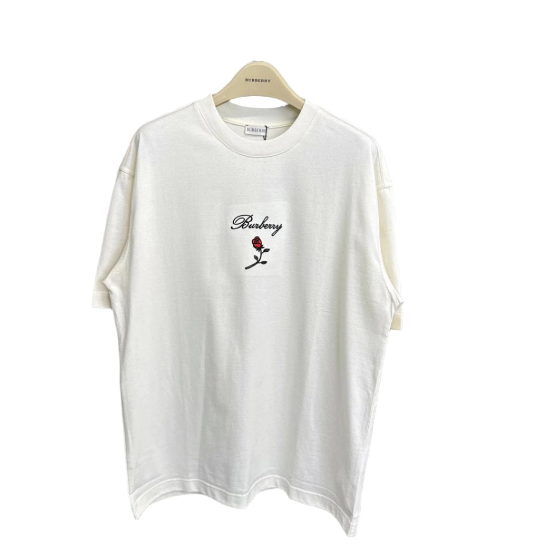 Burberry T-Shirt With Rose Without Collar 'White' - Banlieue91