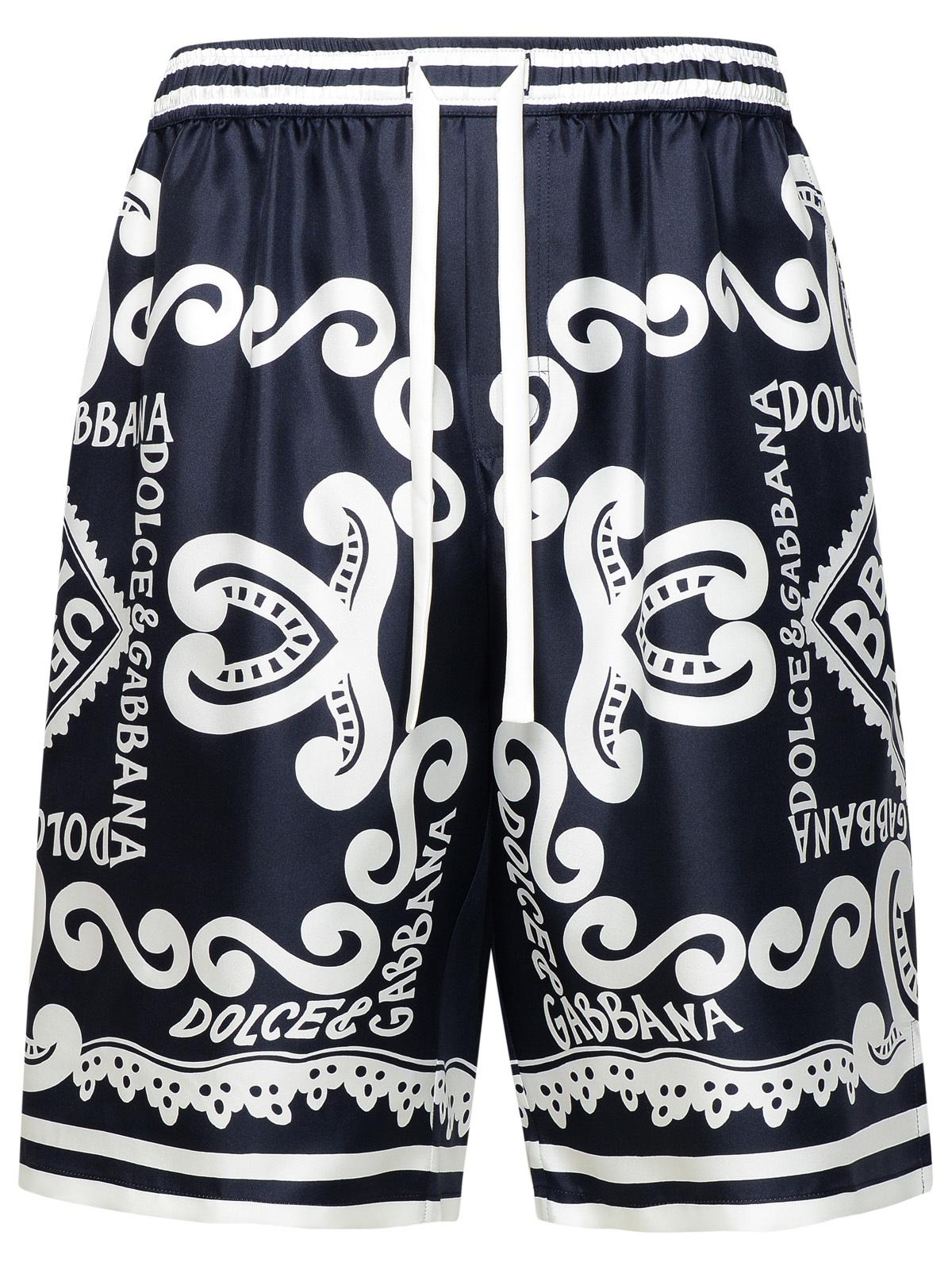 Dolce & Gabbana Bermuda Shorts Navy Silk Joggers