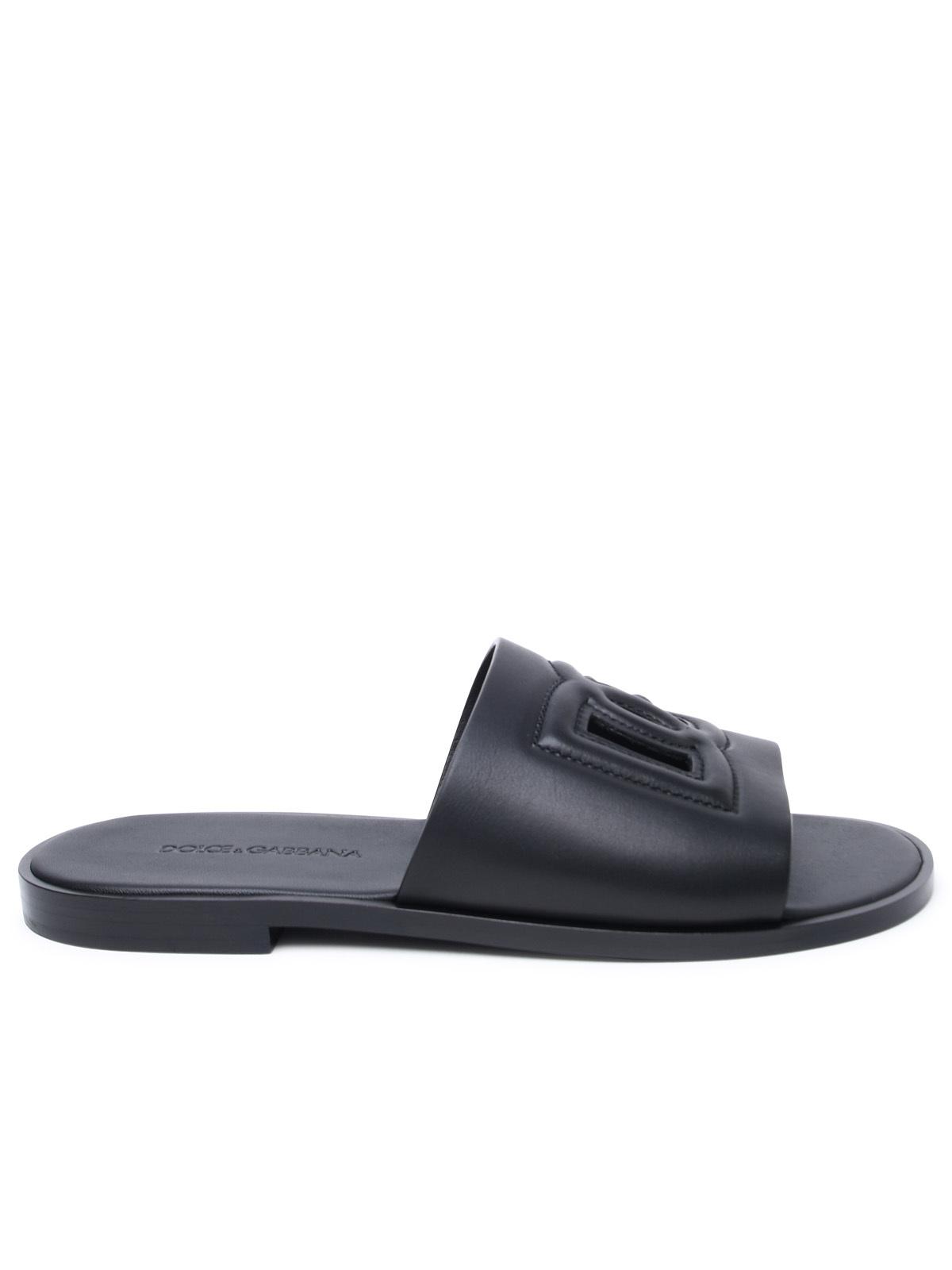 Dolce & Gabbana Black Nappa Slippers - Banlieue91 -