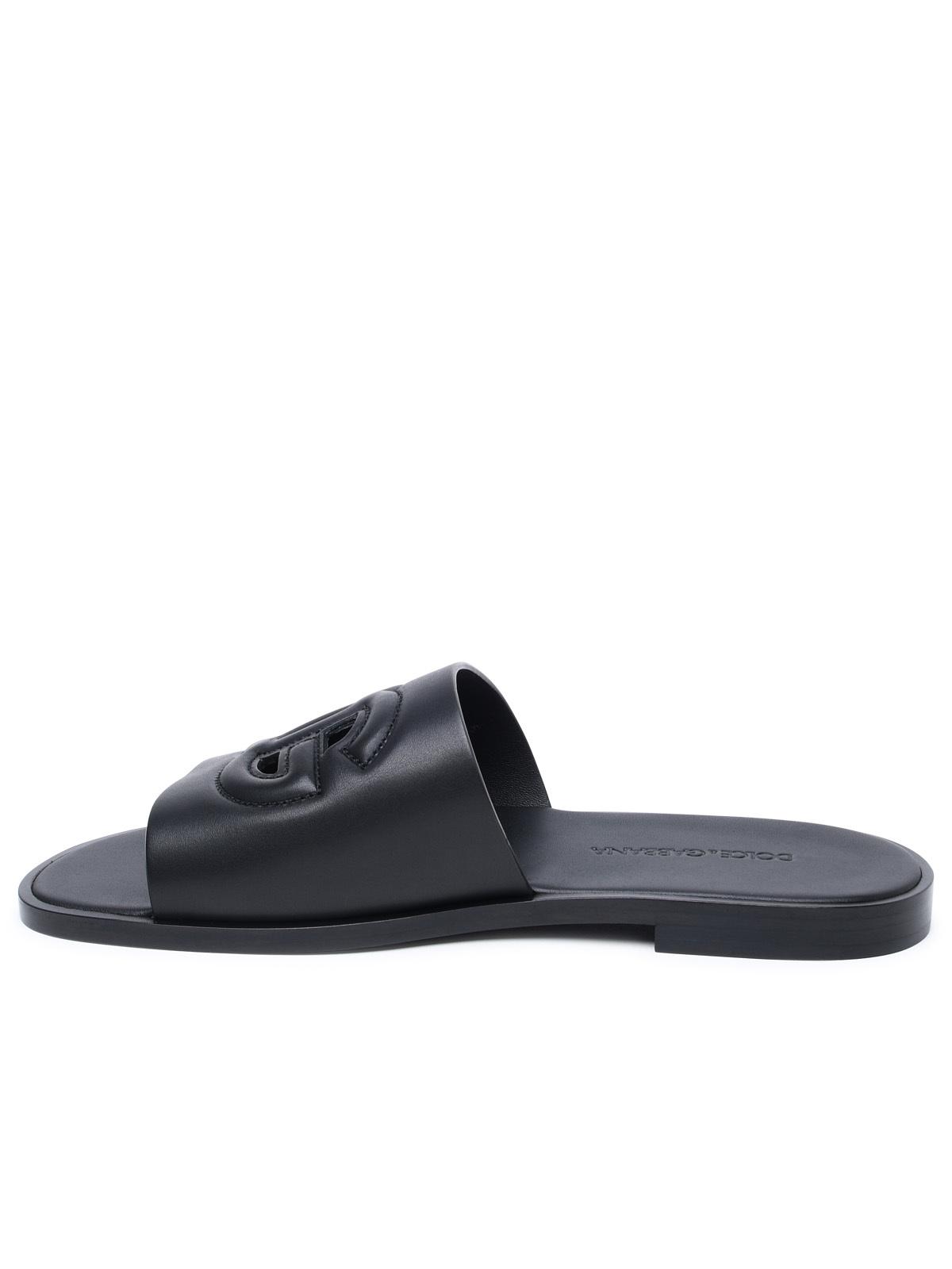 Dolce & Gabbana Black Nappa Slippers - Banlieue91 -