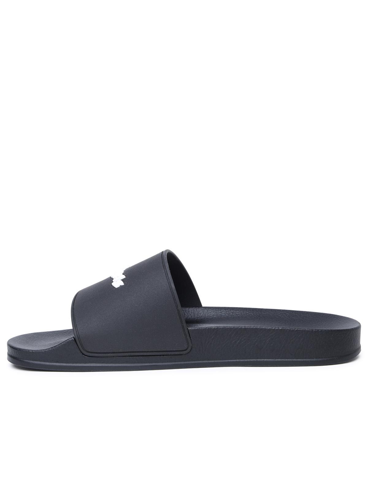 Palm Angels Black Polyurethane Slippers - Banlieue91 -