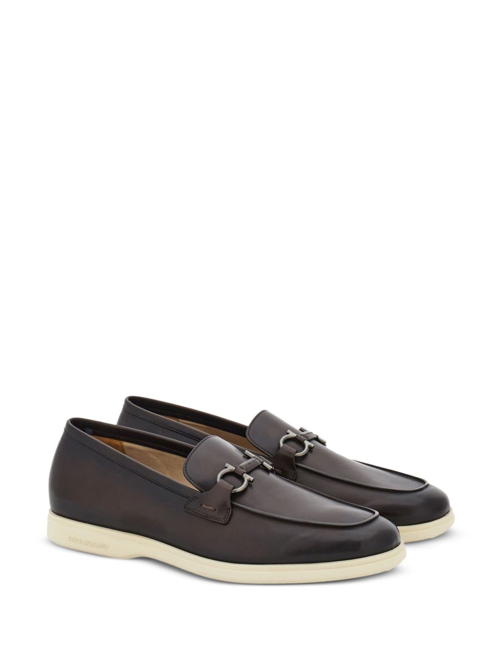 Ferragamo Leather Buckle Loafers - Men's Slip-On Style - Banlieue91 -