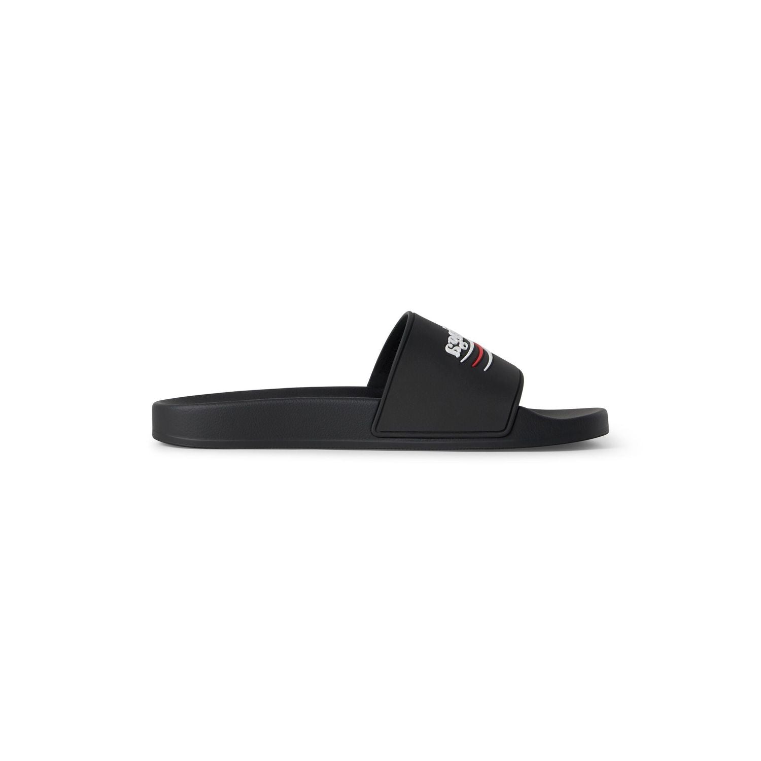 BALENCIAGA Pool Rubber Political Logo Sandals - Banlieue91 -