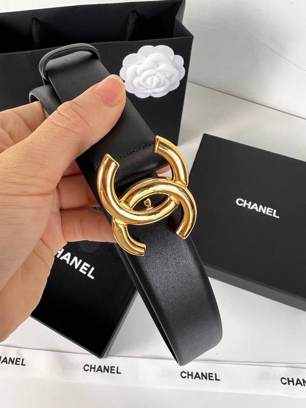 Chanel Leather Women’s Belt 'Black/Gold' - Banlieue91