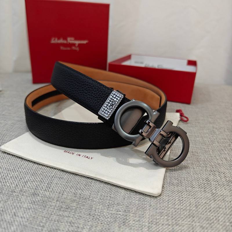 Salvatore Ferragamo Gancini Men's Belt 'Black' - Banlieue91