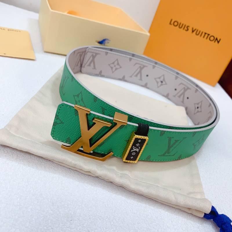 Louis Vuitton Double Belt Logo 'Green/Cream' - Banlieue91