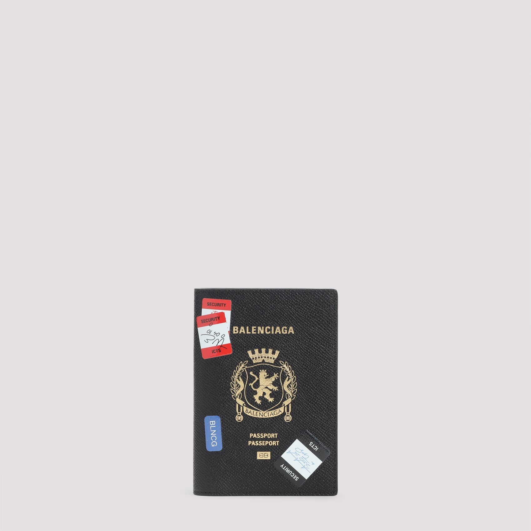BALENCIAGA Leather Passport Holder with Multicolor Accent - Banlieue91 -