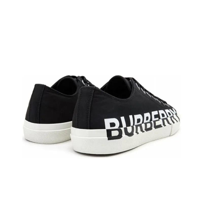 Burberry Logo Print Two Toned Sneakers 'Black Cotton White Sole' - Banlieue91 -