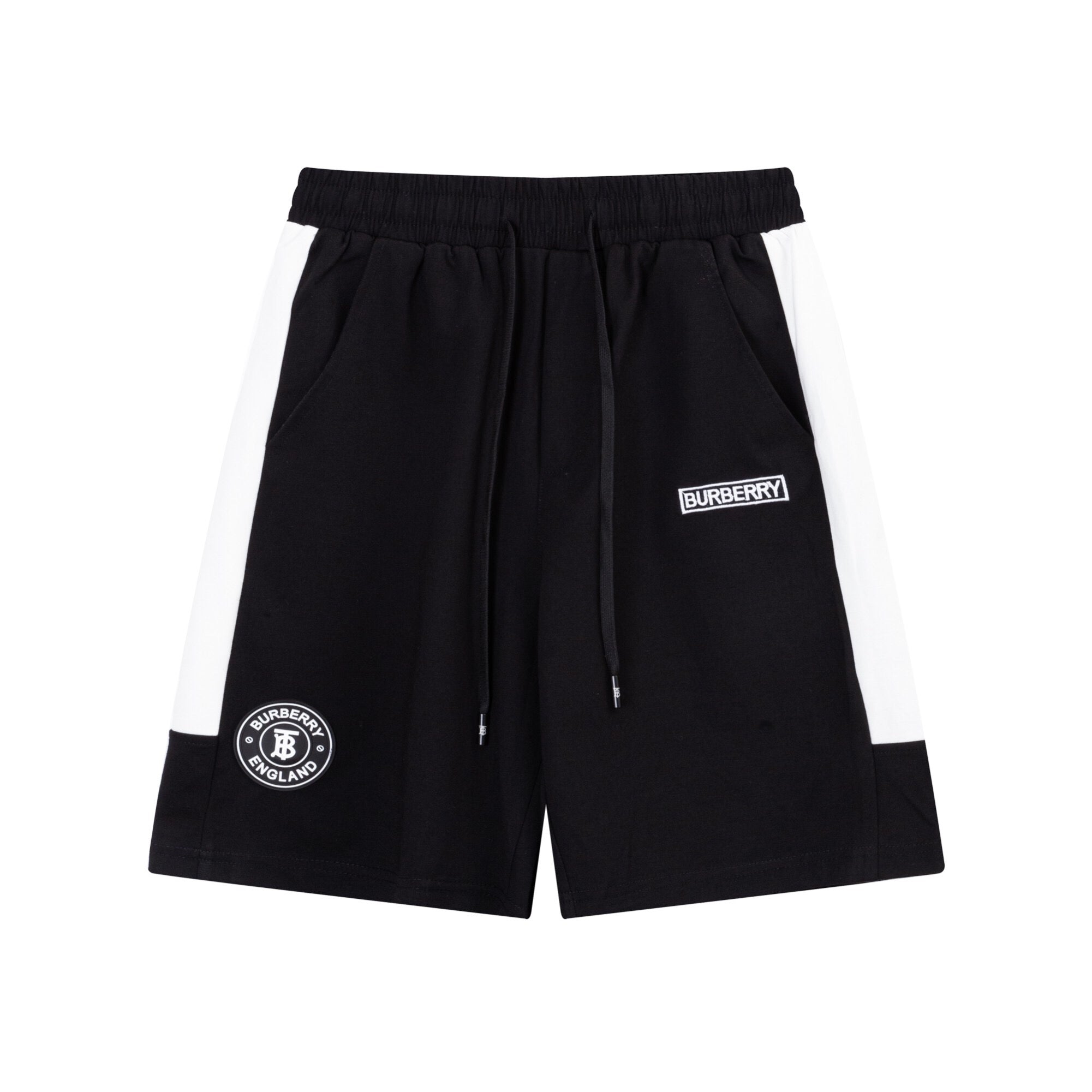 Burberry Men's Striped Cotton Knit Basketball Shorts 'Black/White'