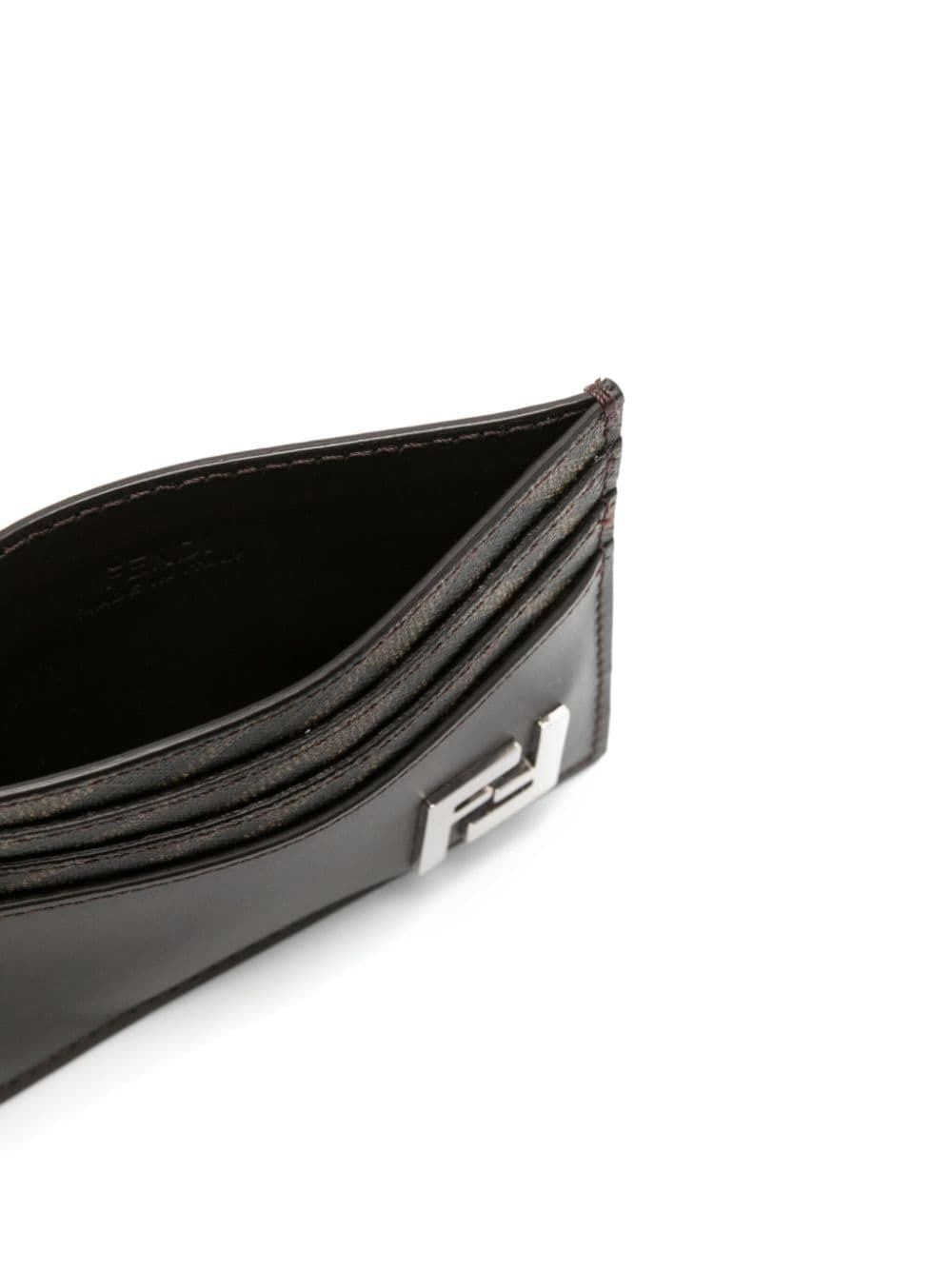 FENDI FF Logo Plaque Mini Leather Cardholder - Banlieue91 -