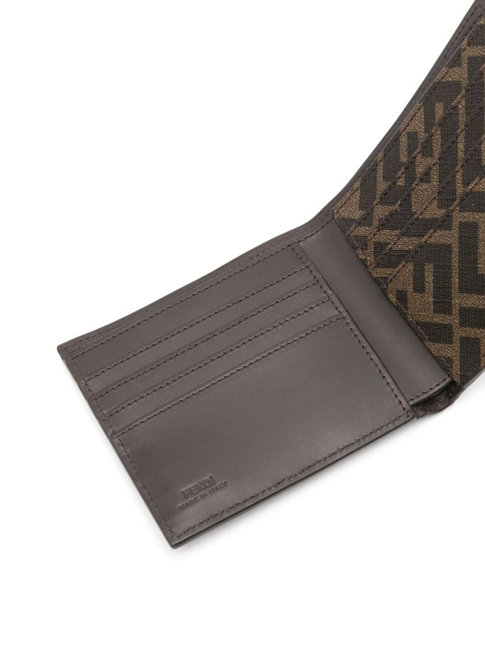 FENDI FF Leather and Canvas Mini Bi-Fold Wallet - Banlieue91 -